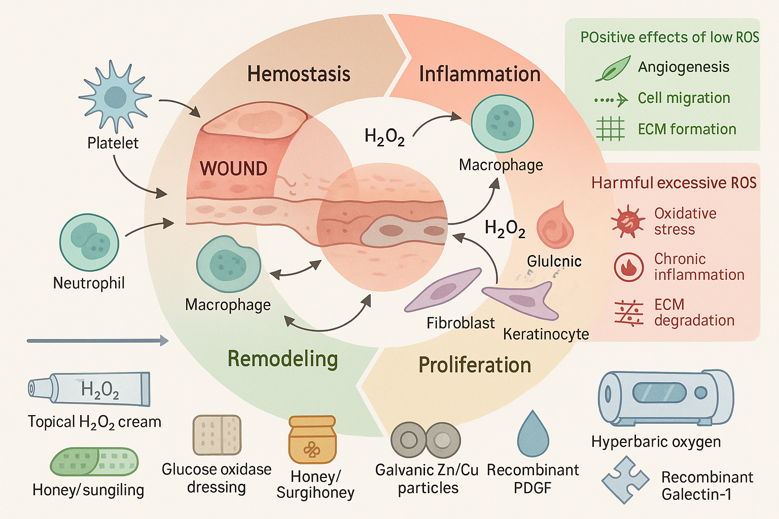 گونه‌های فعال اکسیژن (ROS) و ترمیم زخم: نقش عملکردی ROS و فناوری‌های نوظهور تعدیل‌کننده آن برای بهبود فرآیند ترمیم
